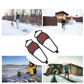 POENVFPO 1 Pair Coarse Sandy Snowshoe Traction Cleats Spikes Non-Slip Ice Crampon Covers with Excellent Grip for Ice Fishing, Hunting, Running, #811
