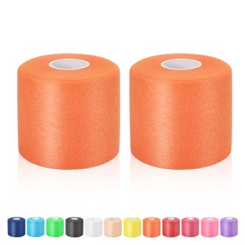 Pre Wrap Athletic Tape 2 Pack, 2.76 Inch x 30 Yards Athletic Tape Sports Prewrap, Foam Underwrap for Ankle Wrist Knee Elbow Hair Soccer, Orange