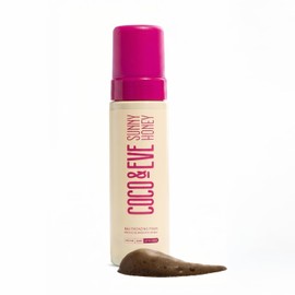 Coco & Eve Sunny Honey Bali - Espuma bronceadora (ultra oscura) natural sin sol, anticelulitis, antienvejecimiento, loción orgánica autobronceadora sin sol