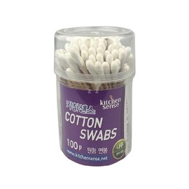 Wooden Round Cotton Swabs 100p Double-Sided Cotton Swabs 7ea