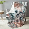 dhakalrlde for Skull & Flower Plush Flannel Blanket – Soft,