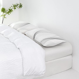 SUSYBAO 100% Cotton Pillowcases Queen Size Set of 2 Black Striped Pattern Pillow Cases with Envelope Closure Curve Geometric Bed Pillow Covers Home Decorative White Pillow Encasement 20 in x 26 in