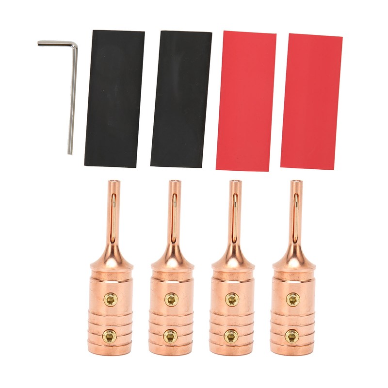 4Pcs Speaker Banana Plugs Pure Copper Male Speaker Wire Connector