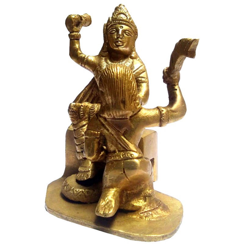 Purpledip 11993 Brass Idol Bagalmukhi Devi or Pitambari MATA: Mahavidya