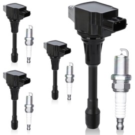 4PCS Ignition Coil Pack and Spark Plugs Set Compatible with Nissan Altima 07-18 L4 2.5L, for Cube 09-14 L4 1.8L, for Infiniti Q70 14-19 V8 5.6L, for FX50 09-13 V8 5.0L Replacement UF549 & 9029