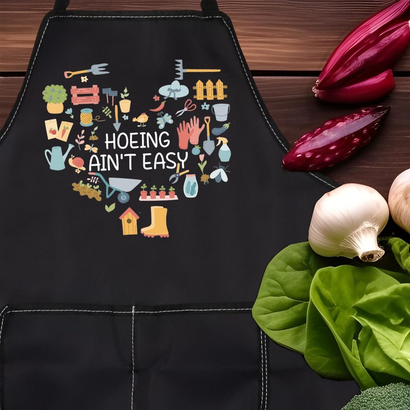 Plant Lover Gift Hoeing Ain'T Easy Waterprof Adjustable Apron Gardener