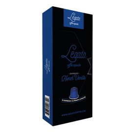 Legato Espresso Capsules - 10/100 count - Single-Serve Coffee Pods - Compatible with Nespresso OriginalLine Machine - Cafe-style Coffee at Home (10, French Vanilla Strength 5)