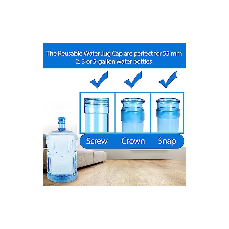 5 Gallon Water Jug Cap Reusable - Non-Spill 55mm Water