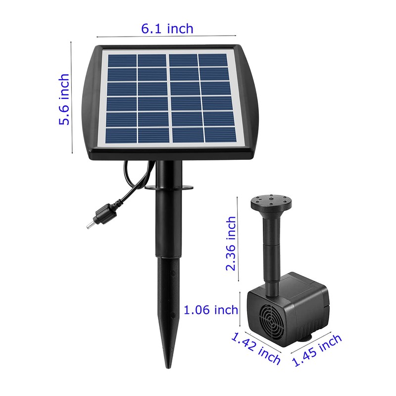 Lewisia 2W Solar Bird Bath Pump with USB Charging for