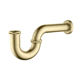 KIBI Bottle P-Trap for Bathroom Sink, 1.5-inch | Decorative Brass Waste Drain Kit | Bathroom Basin Plumbing Fixture | Easy Install, Leak-Proof | Brushed Gold, KPT101