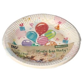 PAPSTAR Fete 88582 Paper Plates Round Diameter 23 cm Pack of 10