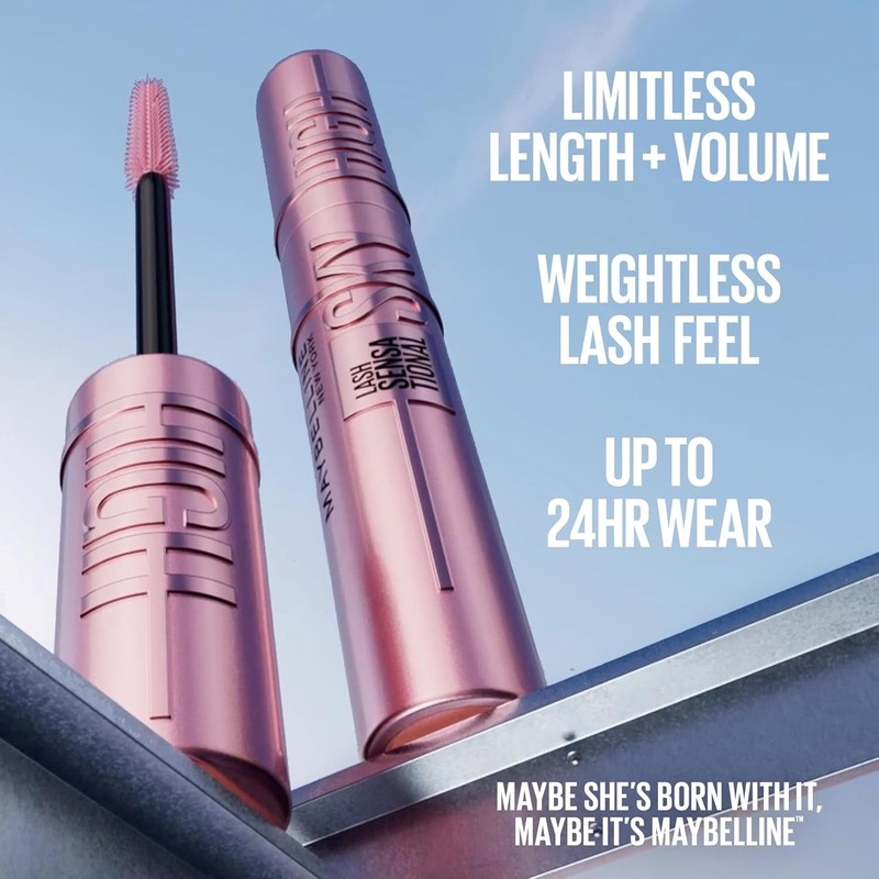 Maybelline Sky High Lavable Mascara Muy Negro: Pestañas con Volumen