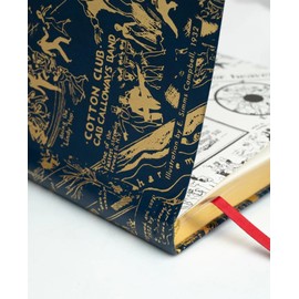 HARLEM CANDLE CO. – Night Club Map of Harlem Luxury Journal, Navy & Gold – 300 Lined Pages | Vegan Leather Cover, Gilded Edges, Ribbon Bookmark | Inspired by 1930s Harlem and E. Simms Campbell