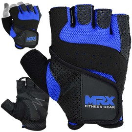 MRX Weight Lifting Gloves Blue Pro Series Gym Workout Training Bodybuilding Fitness Gloves (Medium)