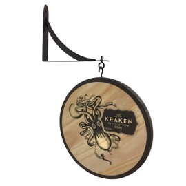 Kraken Black Spice Rum 12" Solid Wood Double Sided Pub Sign
