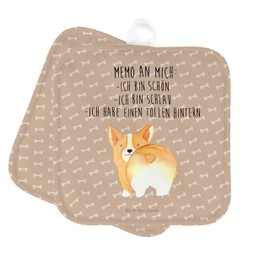 Mr. & Mrs. Panda Corgi Po Pot Holder Gift Pet, Animal Lover, Funny Pot Holder, Dog Love, Oven Glove, Beautiful Pot Holders, Set of 2