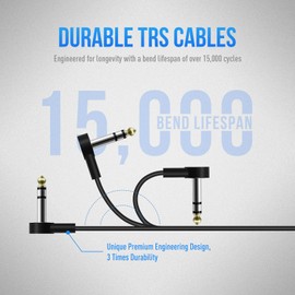 Shaevle TRS Guitar Patch Cable 1/4 inch Right Angle Effect Pedal Cord