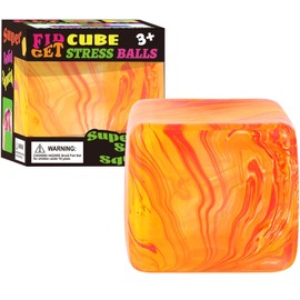 Large Fidget Toys Squishy Stress Cube - Giant Ice Cube Sensory Ball,Squishy Stress Relief Toys, Autism Fidget, Classroom Prize, Squishy Fidget Toys, Stress Balls for Adults & Kids (Orange, 1)