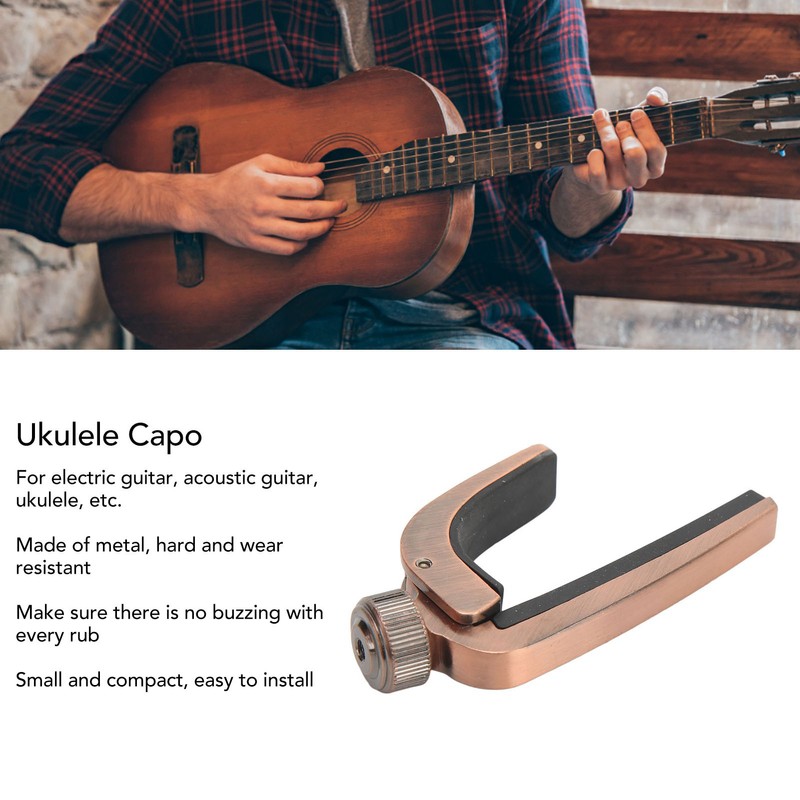 Metal Spring Capo Tone Adjustment Tool for Ukulele Acoustic Guitar
