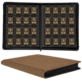 1000+ Pockets Trading Card Binder,16 Pockets Trading Card Binder Ringless Side Loading Trading Card Album Folder for TCG,MTG,Sports Cards(coffee)