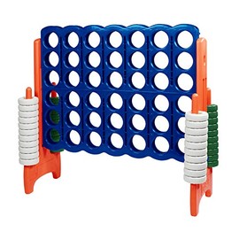 ECR4Kids Jumbo 4-to-Score Giant Game Set, Backyard Games for Kids, Jumbo Connect-All-4 Game Set, Indoor or Outdoor Game, Adult and Family Fun Game, Easy to Transport, 4 Feet Tall, Blue and Orange