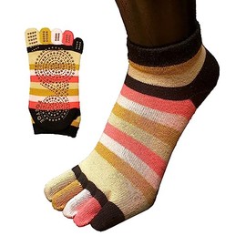 TOETOE - Women, Men Yoga&Pilates Anti-Slip Sole Trainer Cotton Seamless Breathable Toe Socks (1 Pair)