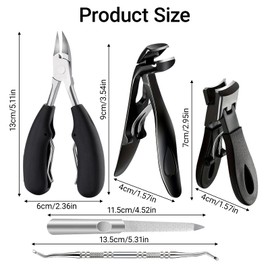 Toenail Clippers for Thick Toenails for Seniors | Angled Head Large Toe Nail Clippers Set for Men, Heavy Duty Ingrown Toenail Clippers with Long Handle, Ultra Sharp Slanted Nail Cutter Wide Jaw