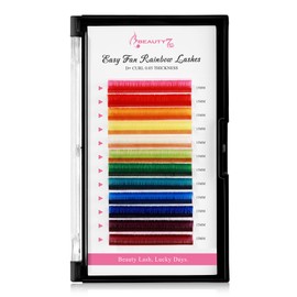 Beauty7 Coloured Easy Fan Eyelash Extension 0.07 D Curl 13 mm False Eyelashes Individual Volume Russian Eyelashes Tray Extension Eyelashes Bouquet