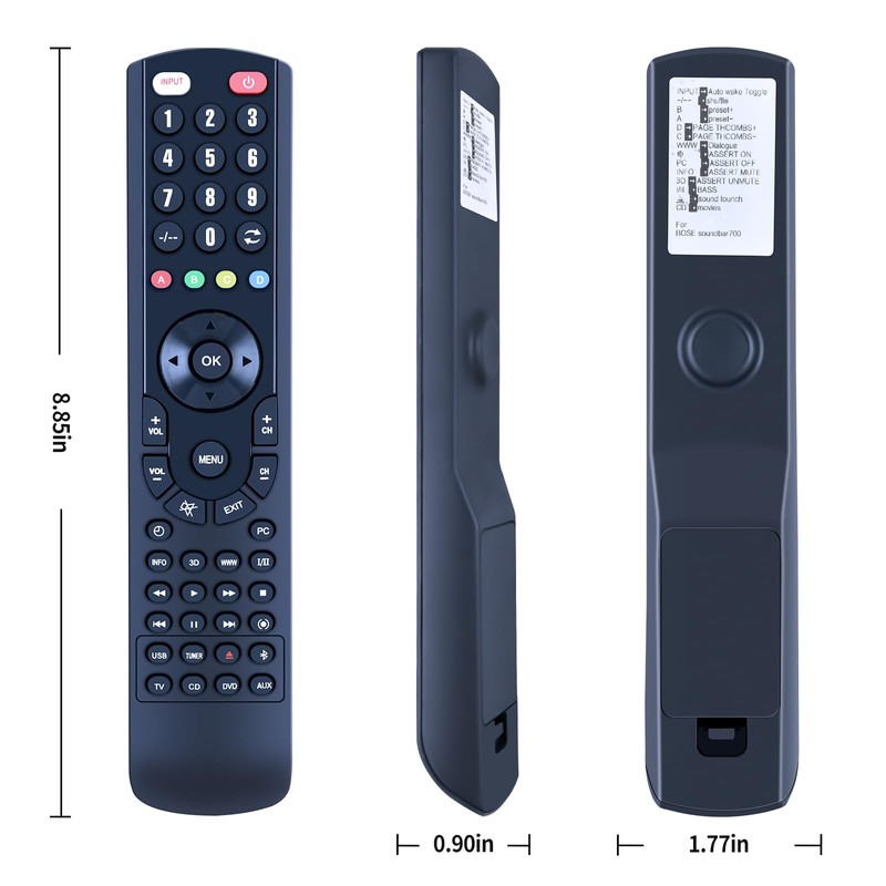 TCNOUMT New soundbar Remote Control Replacement Suitible for Bose Soundbar