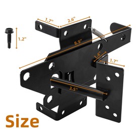 WRINGKIT Heavy Duty Gate Latches for Wooden Fences, Post Mount Automatic Gate Lock, Self-Locking Gravity Door Latch, Fence Latch for Outdoor Gates, Metal Gates Vinyl Fences, Black Finish