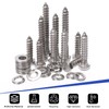 Glarks 162Pcs 1/4" 304 Stainless Steel Hex Lag Screws Assortment