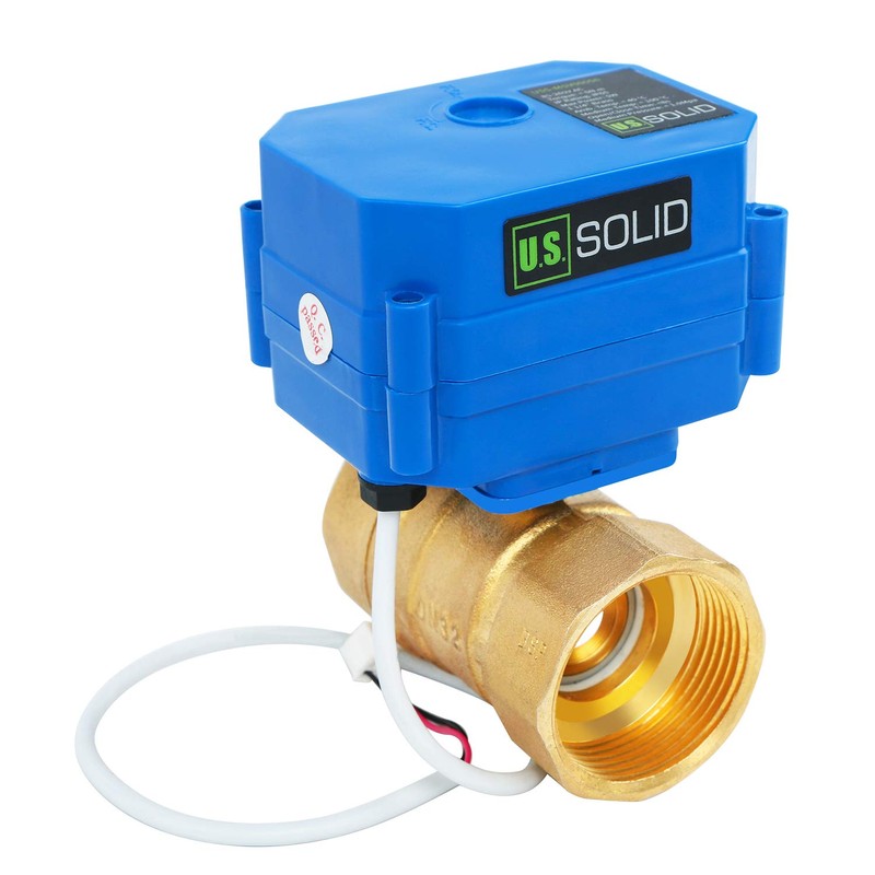 U.S. Solid 1 1/4 Inch Motor Ball Valve Brass 2