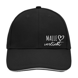 HUURAA Malle in Love Unisex Cap Black/Light Grey with Name of Your Favourite Island Gift Idea for Friends and Family, Black/Light Grey