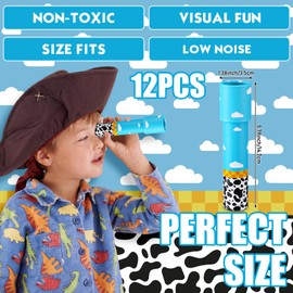 RoundFunny 12 Pcs Cartoon Story Birthday Party Favors Blue Sky White Cloud Cow Kaleidoscopes Nostalgic Toys Educational Toys Goodie Bags Stuffers for Kids Classroom School Return Gifts Carnival Prizes