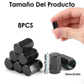 8 Piezas Tapones para Llantas Juego de Tapones Válvulas Llantas Universales Cubre Válvulas de Aluminio Ideal para Coche, Camioneta, Motocicleta, Bicic