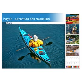Kayak - adventure and relaxation (Monthly Wall Calendar 2025 11.7" x 16.5" (open)), CALVENDO 14 Month Calendar