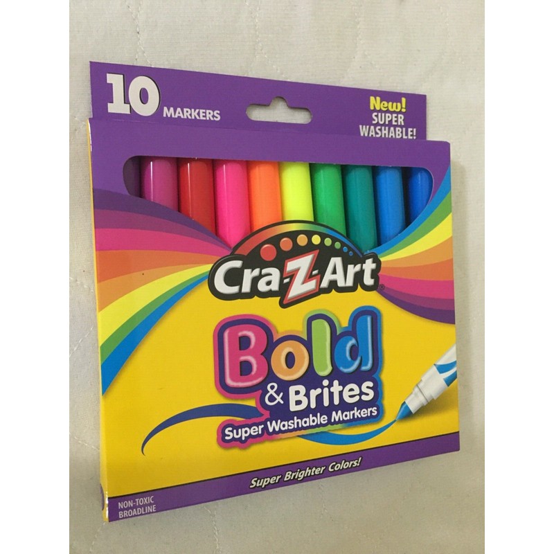 Cra-Z-Art Bold & Brites Super Washable Markers 10 Markers New