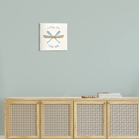 Stupell Industries Worry Less Paddle More Canoe Boat Typography Wood Wall Art, Design By Veronique Charron
