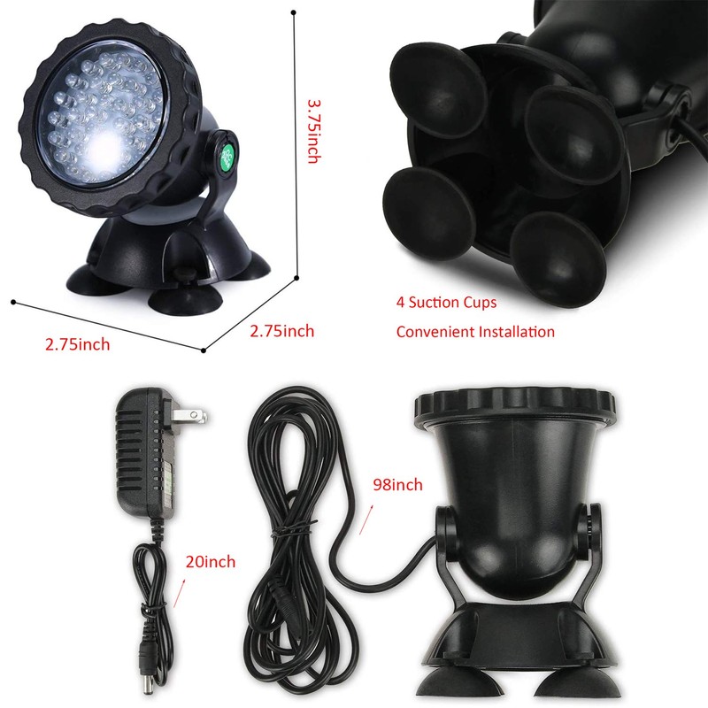 ZHGSERVU Pond Lights Submersible Spotlights Color Changing Landscape Light with