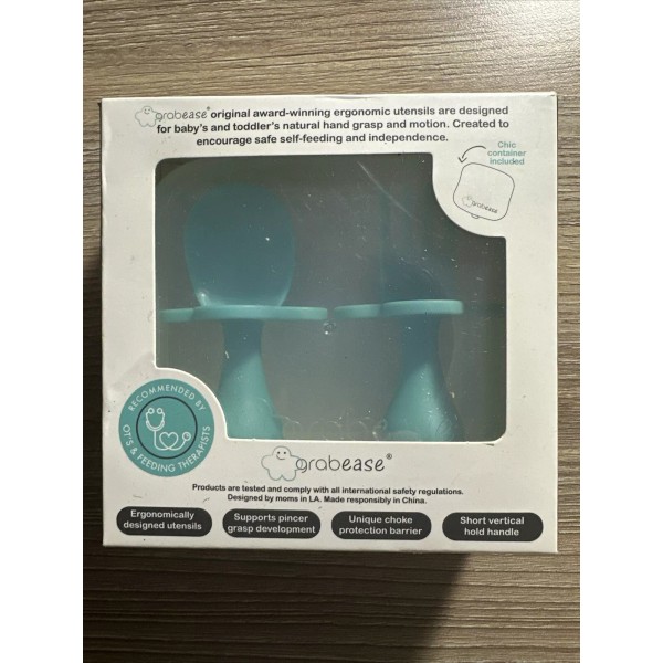 Grabease New First Self Feed Baby Utensils w/ Togo Case