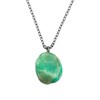TGH Raw Emerald Stone Pendant Necklace – Natural Crystal Pendant