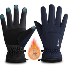 rivmount Winter Gloves for Men Women, Thermal Gloves, Waterproof Cycling Gloves, Windproof Touchscreen Gloves, Warm Ski Gloves for Running, Skiing, Hiking, Cycling, Motorcycle RG802, 802-Navy Blue