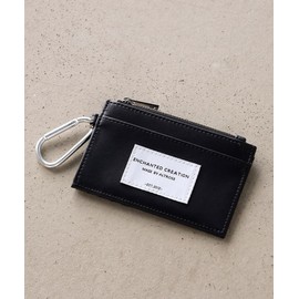ALTROSE Women's Fragment Case, Bill, Folding Coin Purse, Synthetic Leather, Fragment, Card Case, IC Card, Pass Case, Periodic, Coin Case, Thin, Mini Wallet, Simple, Includes Carabiner, Black