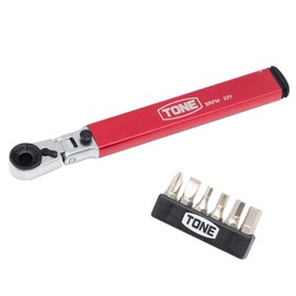 TONE BRFM6S Oscillating Bit Ratchet Set with Magazine, Bit Double Side Width 0.25 inches (6.35 mm), Includes 7 Pieces