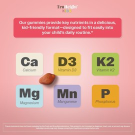 TruHeight Kids, Suplemento Dietético Multivitamínico, Sabor Fresa, 60 Gomitas, Crecimiento Óseo