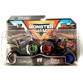 MonsterJam Salvager vs Double Decker, 2022 Twin Pack (1:64 Scale)