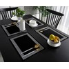 Black Placemats for Dining Table Set of 6, Cotton Linen