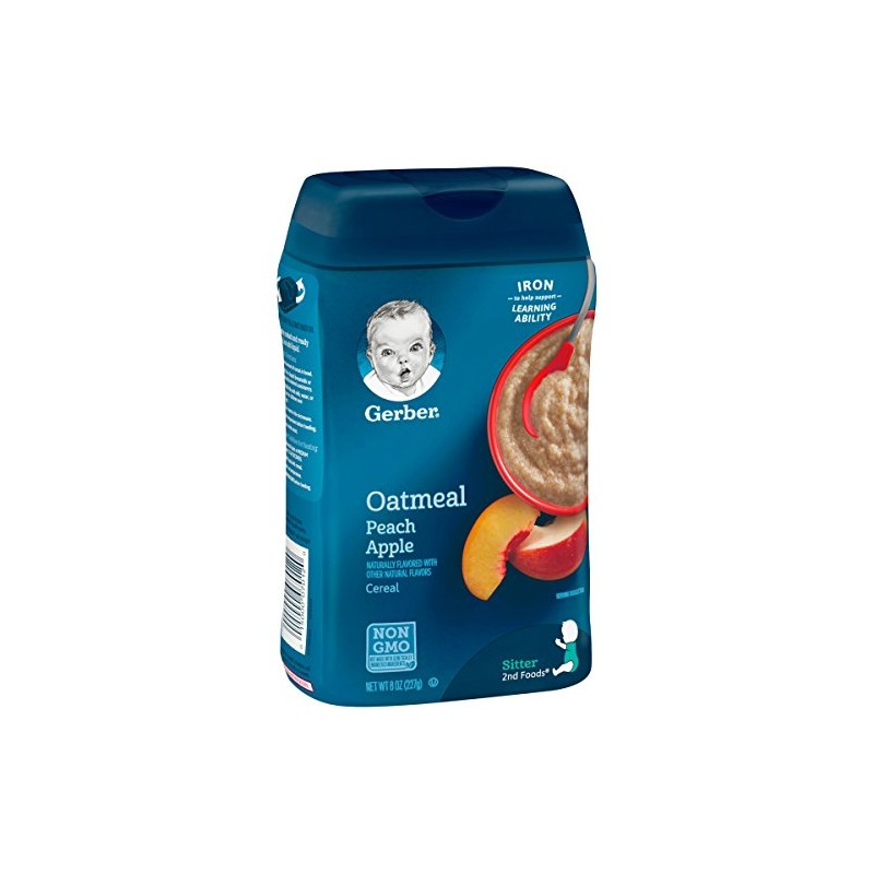 Gerber Probiotic Oatmeal and Peach Apple cereal helps expose babies