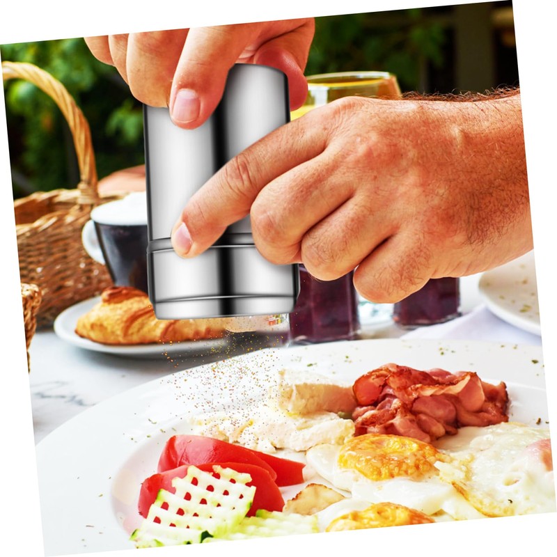 LABRIMP Salt Container Spice Bottle Set Stainless Steel Condiment Jars