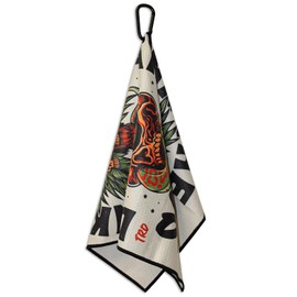 RokFit Gym & Golf Towel – Multi-Use, Quick-Dry, Durable Utility Towel with Bold Graphic and Carabiner Clip (Drink The Wild Air)